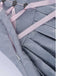 2PCS Abito floreale e grembiule ricamato in rete grigio-blu anni '50