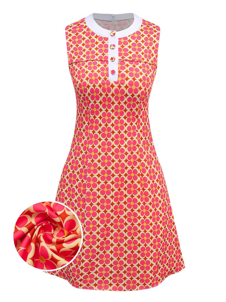 [Prevendita] Abito con stampa floreale hippie arancione anni '60