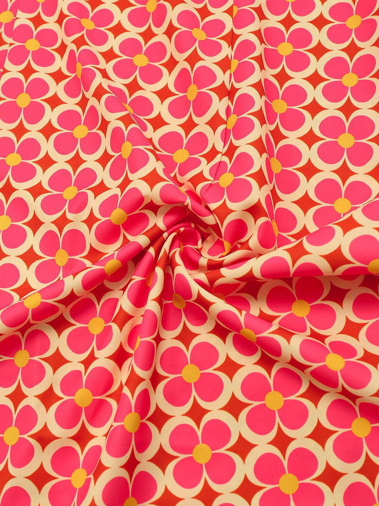 [Prevendita] Abito con stampa floreale hippie arancione anni '60