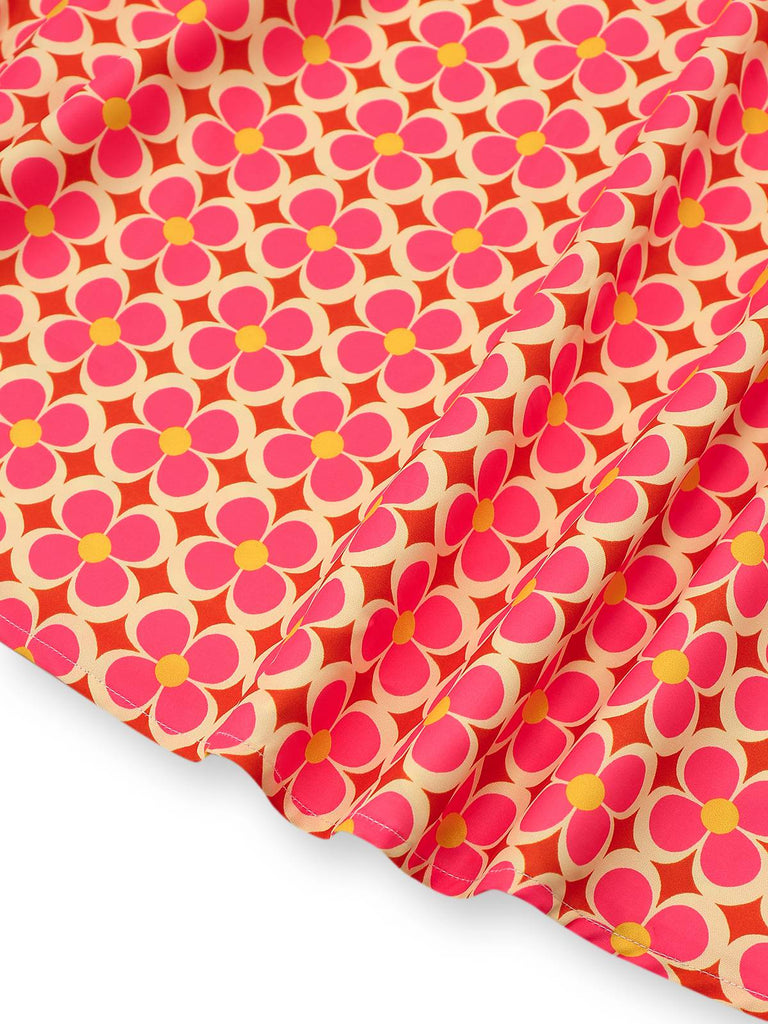 [Prevendita] Abito con stampa floreale hippie arancione anni '60