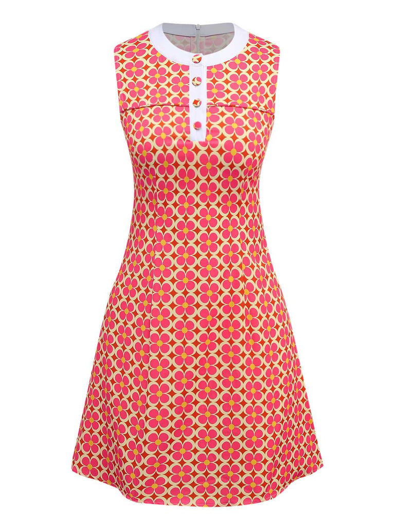 [Prevendita] Abito con stampa floreale hippie arancione anni '60