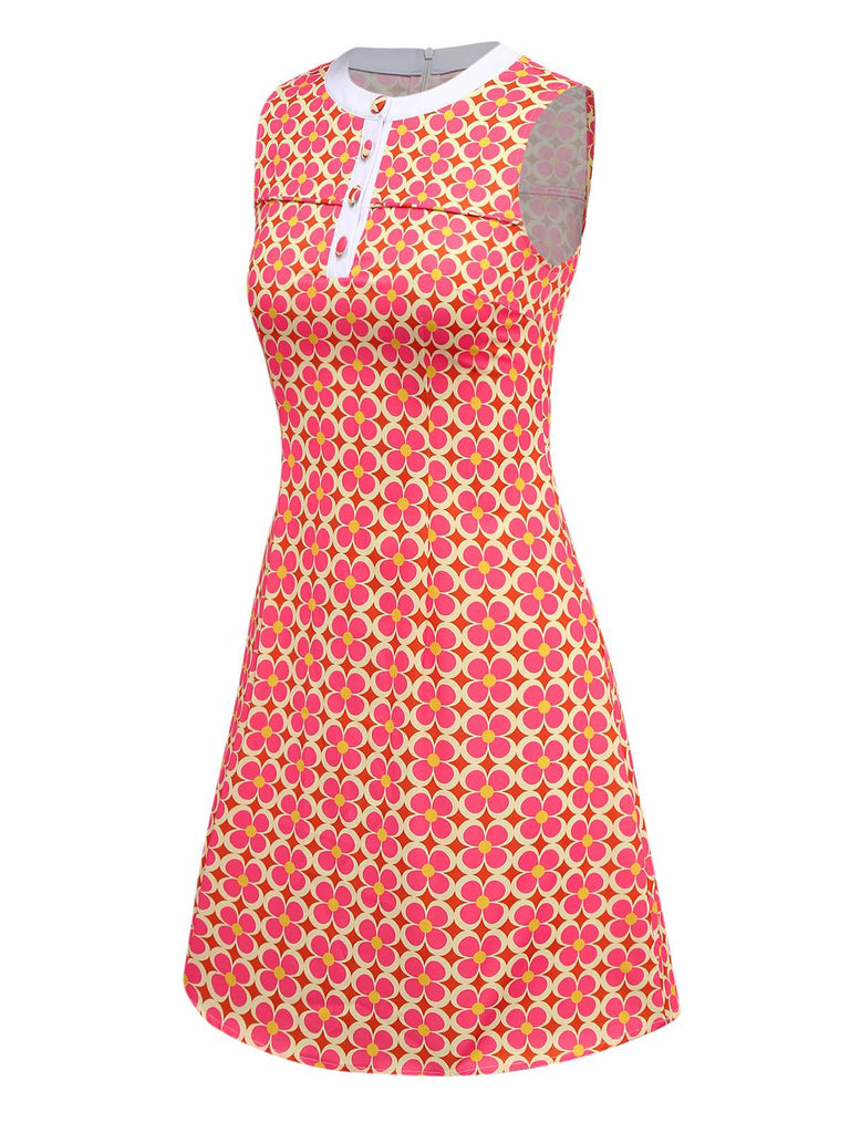 [Prevendita] Abito con stampa floreale hippie arancione anni '60
