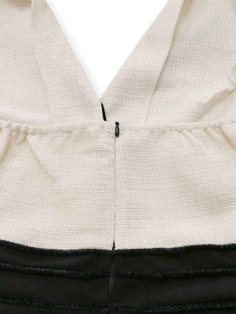 Tuta lunga con colletto a contrasto in bianco e nero anni '30