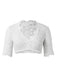 Top corto in pizzo floreale con scollo a V bianco anni '50