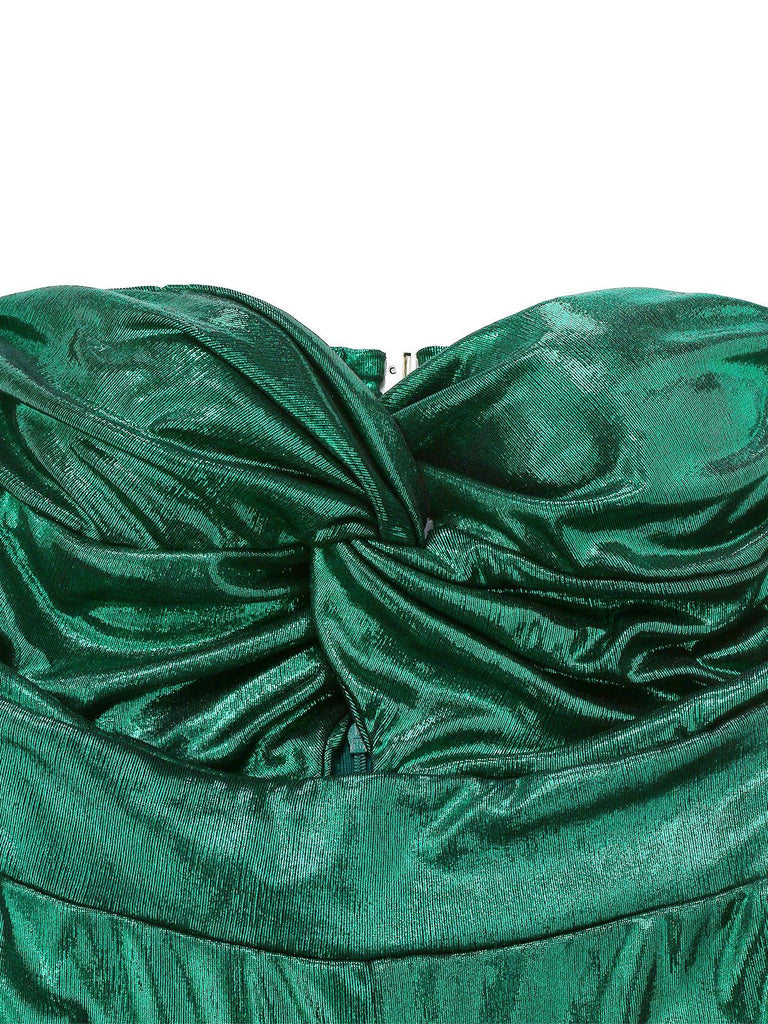 [Prevendita] Tuta lunga lucida plissettato e ritagli verde anni '70