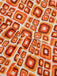Tuta lunga hippie geometrica arancione anni '60