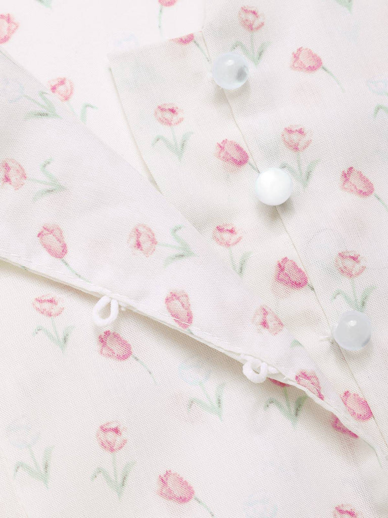 [Prevendita] Camicetta a tulipano e revers a balze rosa anni '40