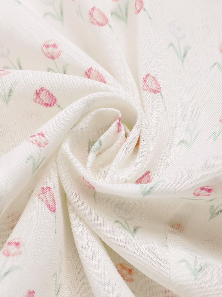 [Prevendita] Camicetta a tulipano e revers a balze rosa anni '40
