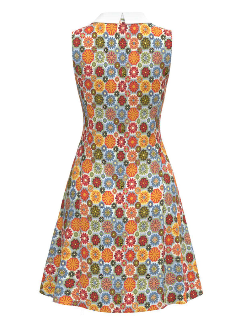 Abito margherite colletto Peter Pan arancione anni '60