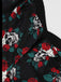 Abito con teschio e rose Halloween nero anni '50