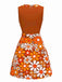 [Prevendita] Abito boho psichedelico floreale arancione anni '60