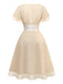 Abito da cocktail in tulle in raso champagne anni '50