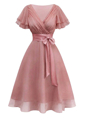 [Prevendita] Abito da cocktail in tulle in raso rosa anni '50
