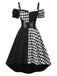 [Prevendita] Abito con motivo arlecchino Halloween e corsetto nero anni '50