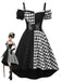 [Prevendita] Abito con motivo arlecchino Halloween e corsetto nero anni '50