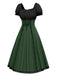 Abito color block con lacci verde anni '40