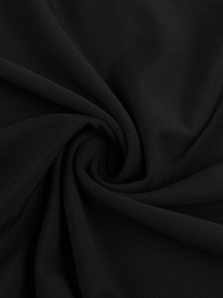 Abito gotico con spacco e maniche trasparenti nero anni '80