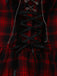 Abito gotico quadri patchwork in pizzo rosso anni '80