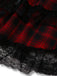 Abito gotico quadri patchwork in pizzo rosso anni '80