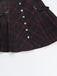 Abito quadri punk a trapezio con revers bordeaux anni '60
