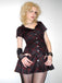 Abito quadri punk a trapezio con revers bordeaux anni '60