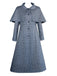 Trench coat a mantella Mercoledì a quadri blu anni '40