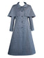 Trench coat a mantella Mercoledì a quadri blu anni '40