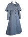 Trench coat a mantella Mercoledì a quadri blu anni '40