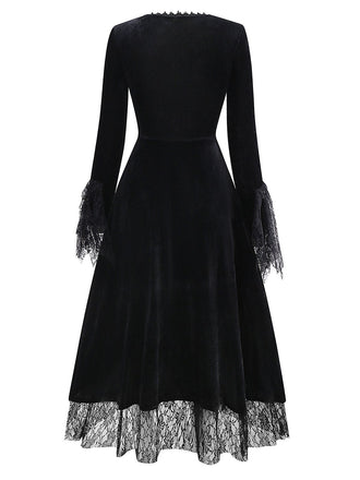 Abito da regina dei vampiri Halloween rosso anni '30