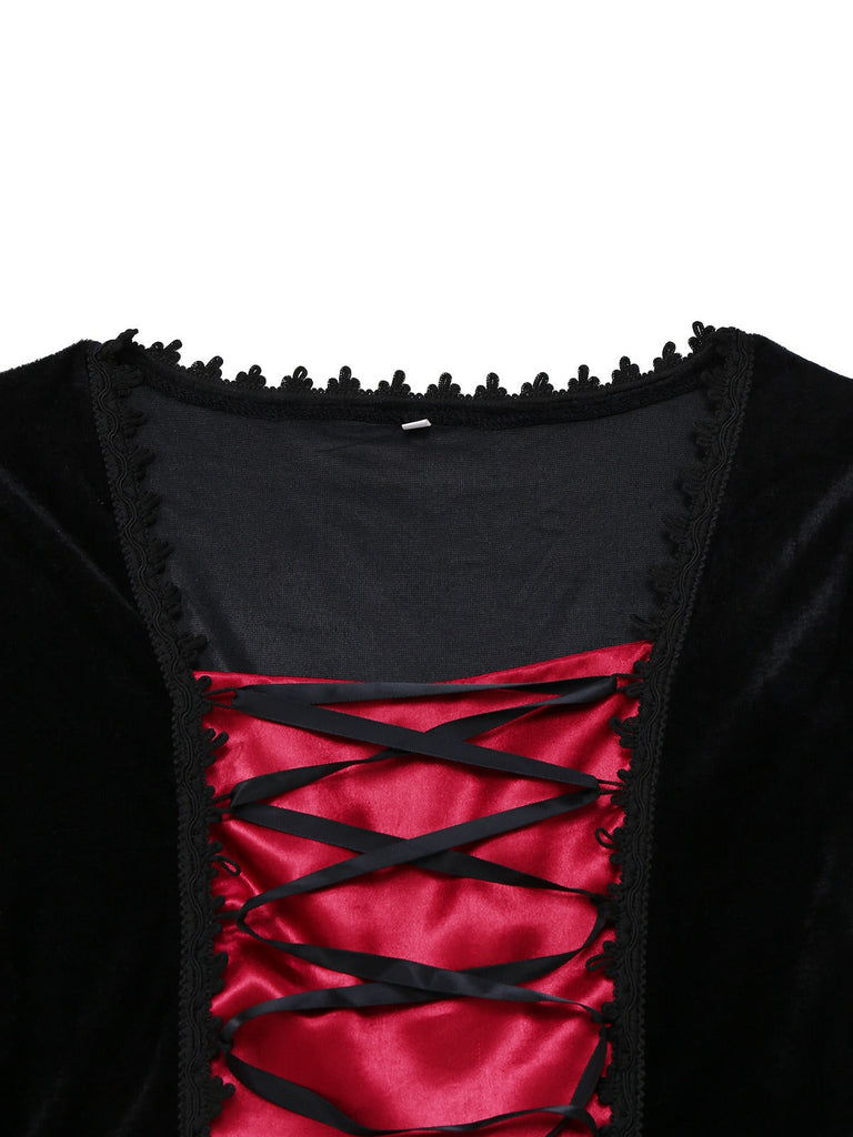 Abito da regina dei vampiri Halloween rosso anni '30