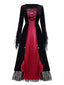 Abito da regina dei vampiri Halloween rosso anni '30