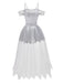 Abito da sposa zombie in pizzo e rete Halloween bianco anni '60