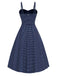 [Prevendita] Abito ricami floreale a pois blu anni '50