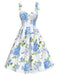 [Prevendita] Abito floreale in organza con lacci blu anni '50