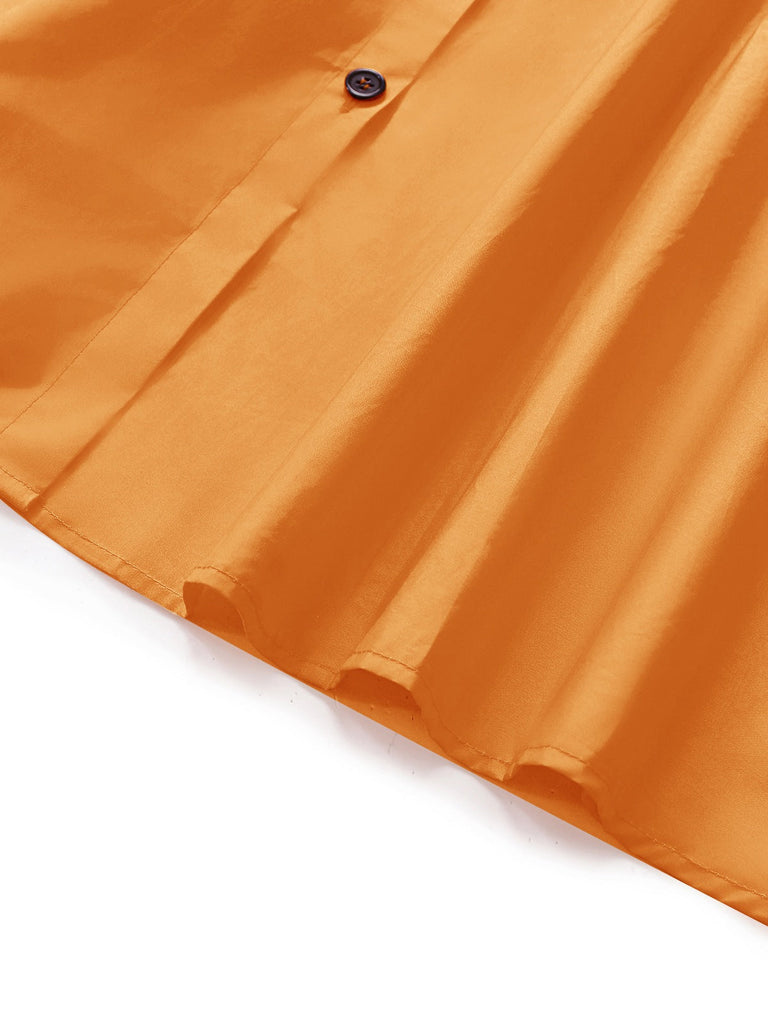 [Prevendita] Abito in cotone a pois con fiocco arancione anni '40