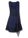 [Prevendita] Abito in pizzo e strass con patchwork blu anni '20