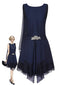 [Prevendita] Abito in pizzo e strass con patchwork blu anni '20