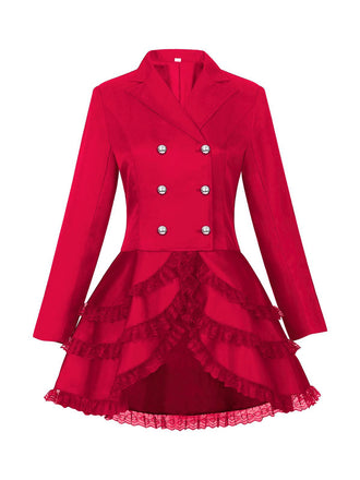 Giacca doppiopetto con risvolto e gonna a strati anni '50