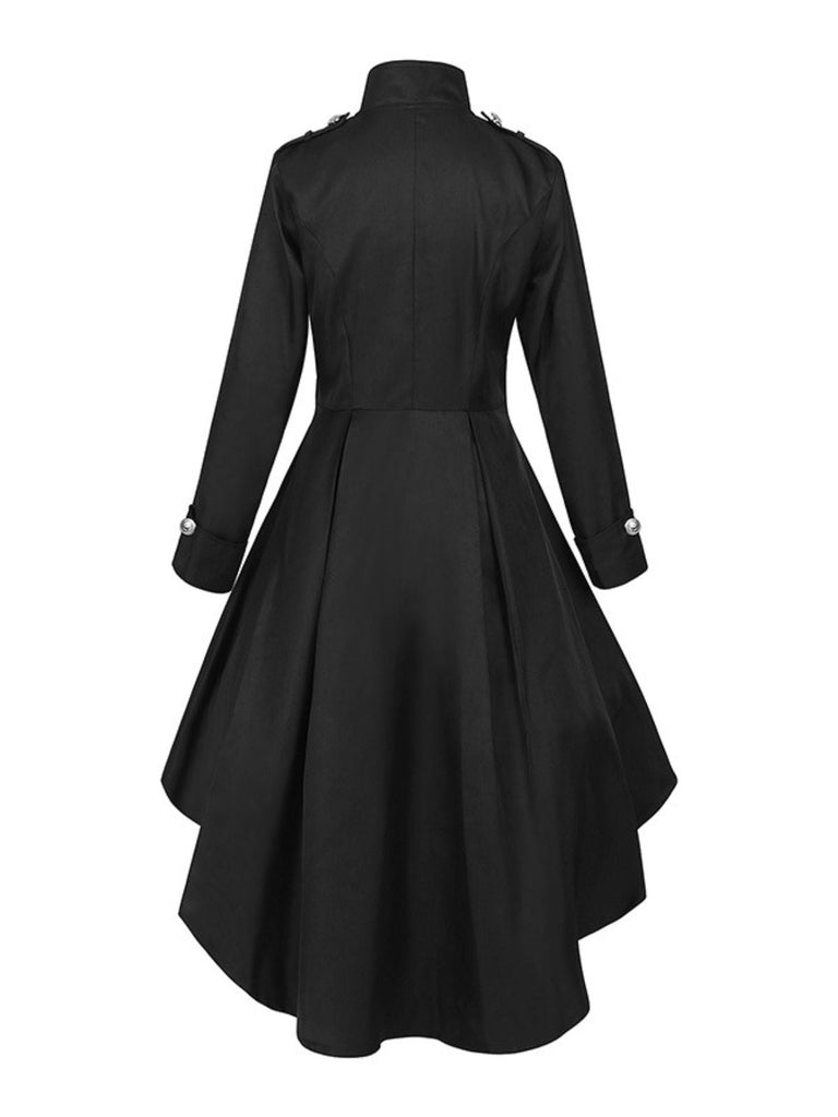 Cappotto con colletto alto e orlo alto e basso anni '50