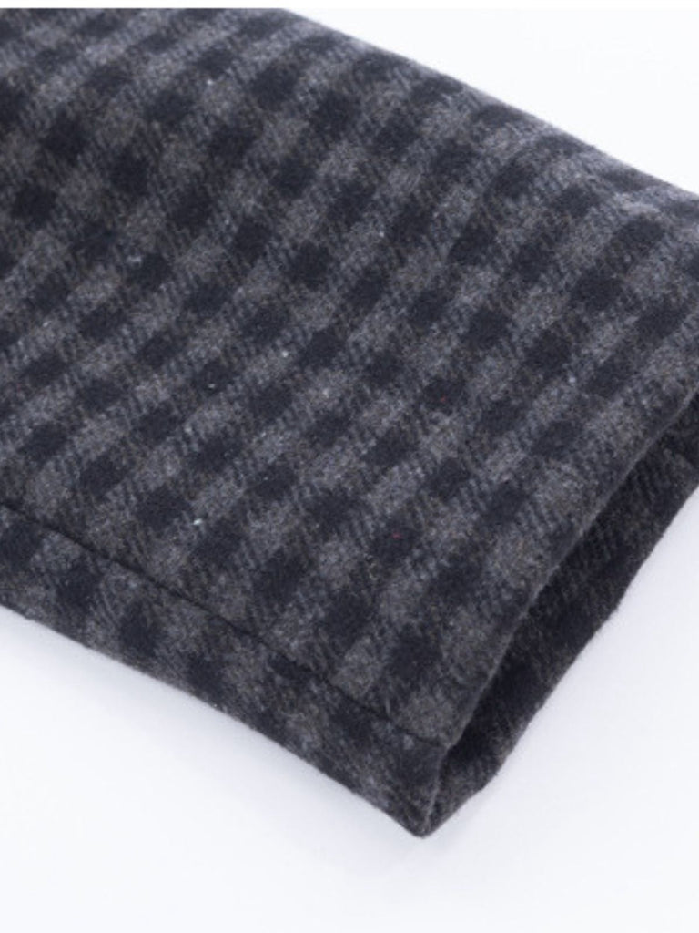 Cappotto a mantella Mercoledì in finta lana quadri grigio anni '50