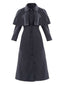 Cappotto a mantella Mercoledì in finta lana quadri grigio anni '50
