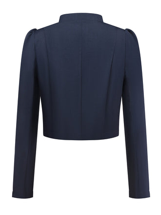 Giacca a maniche lunghe con collo alto nero anni '50