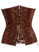 Corsetto steampunk jacquard floreale senza spalline in pelle anni '80