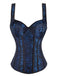 Corsetto gotico in jacquard con lacci e scollo a cuore anni '80