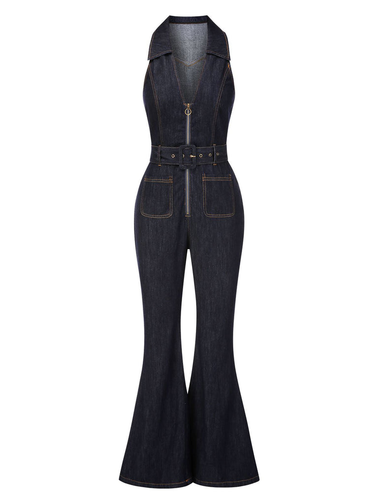 [Prevendita] Tuta lunga svasata in denim cotone blu anni '70