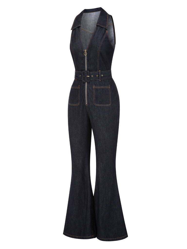 [Prevendita] Tuta lunga svasata in denim cotone blu anni '70