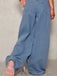 Jeans a gamba larga con fiocco azzurro anni '50
