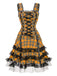 Abito in tartan scozzese con spalline larghe e lacci anni '60
