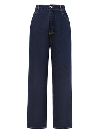 Pantaloni a  dritta in denim blu scuro anni '50