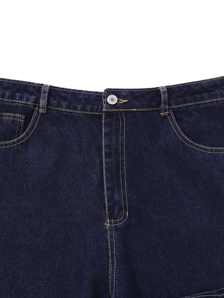 Pantaloni a  dritta in denim blu scuro anni '50